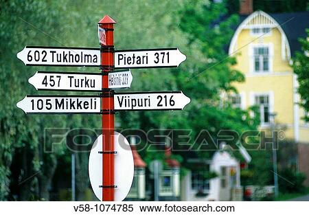 Stock Photography - Signs, Savonlinna, Finland. Fotosearch