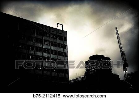 Silhouette buildings with cloudy sky at dusk in the City of London, England, UK, Europe. View Large Photo Image Stock Photography - Silhouette buildings with cloudy sky at dusk in the City of London, England, UK, Europe.. Fotosearch