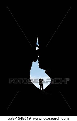Stock Photo - silhouette in the river lobos canyon. Fotosearch