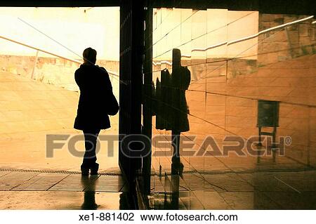 Stock Image - Silhouette in Trinitat Nova subway station, Barcelona. Catalonia, Spain. Fotosearch