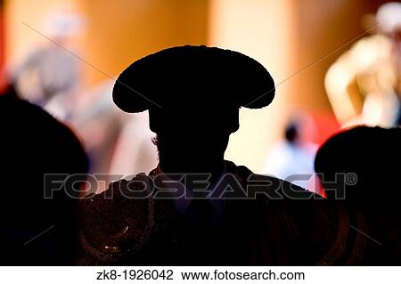 Silhouette of a bullfighter's head wearing the traditional hat or? montera?, spain View Large Photo Image Stock Image - Silhouette of a bullfighter's head wearing the traditional hat or? montera?, spain. Fotosearch