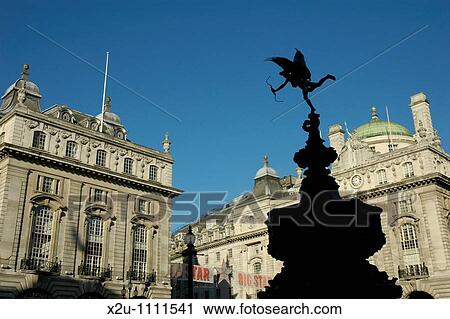 Silhouette of Eros statue against Victorian buildings in Piccadilly Circus, London, England View Large Photo Image Stock Image - Silhouette of Eros statue against Victorian buildings in Piccadilly Circus, London, England. Fotosearch