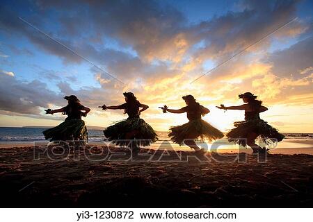 Silhouette of hula dancers at sunset at Palauea Beach, Maui, Hawaii View Large Photo Image Stock Image - Silhouette of hula dancers at sunset at Palauea Beach, Maui, Hawaii. Fotosearch