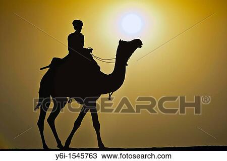 Silhouette of man and camel sunrise Thar Desert near Khuri Rajasthan India View Large Photo Image Stock Image - Silhouette of man and camel sunrise Thar Desert near Khuri Rajasthan India. Fotosearch