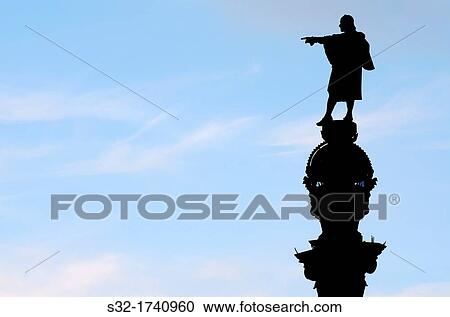 silhouette of the monument to explorer Christopher Columbus, located in the Plaza de la Pau, Barcelona, Catalonia, Spain View Large Photo Image Stock Image - silhouette of the monument to explorer Christopher Columbus, located in the Plaza de la Pau, Barcelona, Catalonia, Spain. Fotosearch