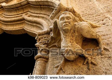 Stock Image - Silk Exchange building (1482-1498) -detail of the courtyard-, Valencia. Comunidad Valenciana, Spain. Fotosearch