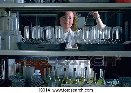 Picture - Silver mining industry. Mineral analysis laboratory. Fotosearch