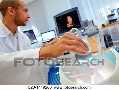 Stock Image - Simulation of 3D ultrasound, Health and Biomedical applications, Vicomtech-IK4 Visual Interaction and Communication Technologies Centre. Fotosearch