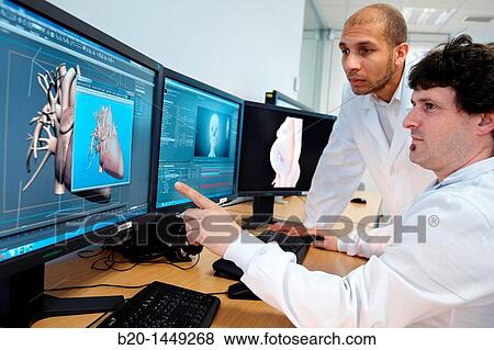 Stock Photo - Simulation of 3D ultrasound, Health and Biomedical applications, Vicomtech-IK4 Visual Interaction and Communication Technologies Centre. Fotosearch