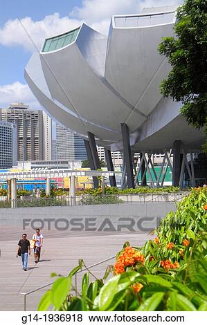 Singapore, ArtScience Museum, architecture, design, outside, exterior, View Large Photo Image Stock Photo - Singapore, ArtScience Museum, architecture, design, outside, exterior,. Fotosearch