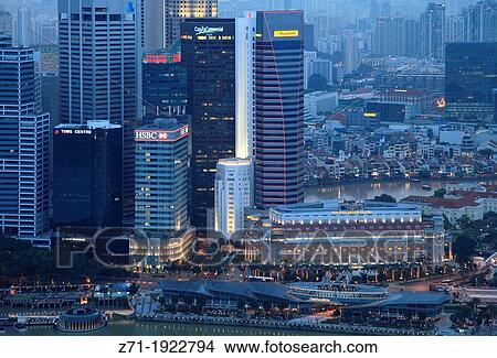 Singapore, Central Business District, skyline, Fullerton Hotel, View Large Photo Image Picture - Singapore, Central Business District, skyline, Fullerton Hotel,. Fotosearch