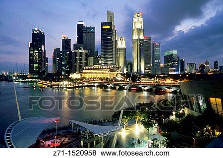 Singapore, Central Business District skyline View Large Photo Image Stock Photo - Singapore, Central Business District skyline. Fotosearch