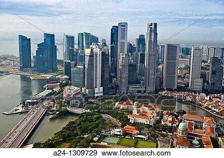 Singapore City, Down Town Skyline. View Large Photo Image Stock Photo - Singapore City, Down Town Skyline.. Fotosearch