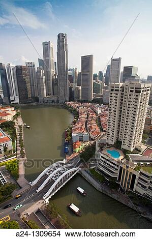 Singapore City, Raffles Square District Skyline. View Large Photo Image Picture - Singapore City, Raffles Square District Skyline.. Fotosearch
