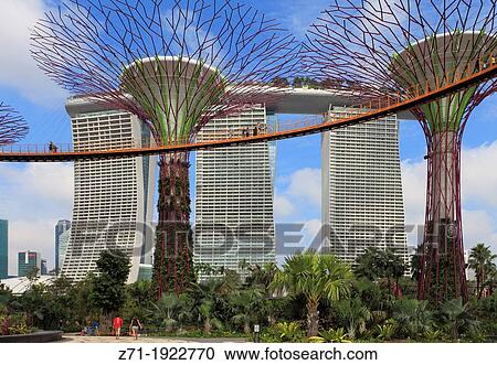 Singapore, Gardens by the Bay, Marina Bay Sands Resort, View Large Photo Image Stock Image - Singapore, Gardens by the Bay, Marina Bay Sands Resort,. Fotosearch