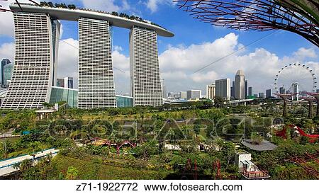 Singapore, Gardens by the Bay, Marina Bay Sands Resort, View Large Photo Image Stock Image - Singapore, Gardens by the Bay, Marina Bay Sands Resort,. Fotosearch
