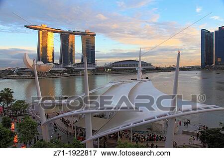 Stock Photo - Singapore, Marina Bay, Sands Resort, Marina Promenade,. Fotosearch