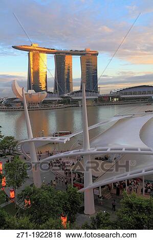 Singapore, Marina Bay, Sands Resort, Marina Promenade, View Large Photo Image Stock Photo - Singapore, Marina Bay, Sands Resort, Marina Promenade,. Fotosearch