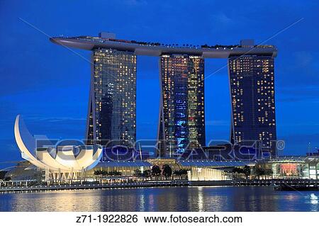 Stock Photograph - Singapore, Marina Bay Sands Resort, ArtScience Museum,. Fotosearch