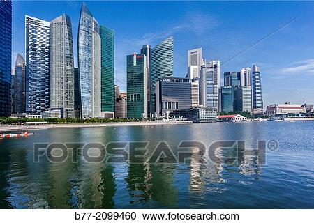 Singapore, Marina Bay, view of the financial district from the Marina Bay Sands Waterfront Promenade. View Large Photo Image Stock Image - Singapore, Marina Bay, view of the financial district from the Marina Bay Sands Waterfront Promenade.. Fotosearch
