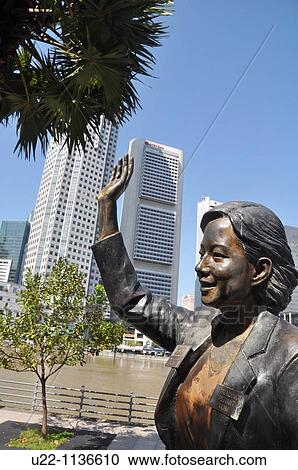 Singapore: part of the sculpture? From Chettiars To Financiers? along the Singapore River's bank View Large Photo Image Stock Image - Singapore: part of the sculpture? From Chettiars To Financiers? along the Singapore River's bank. Fotosearch