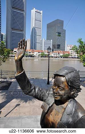 Singapore: part of the sculpture? From Chettiars To Financiers? along the Singapore River's bank View Large Photo Image Stock Photograph - Singapore: part of the sculpture? From Chettiars To Financiers? along the Singapore River's bank. Fotosearch
