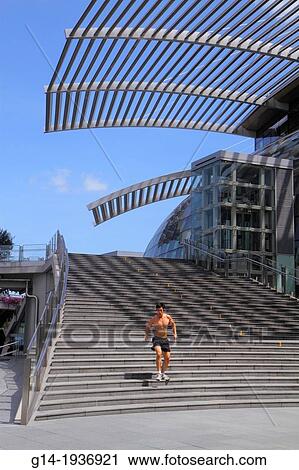 Singapore, The Shoppes at Marina Bay Sands, Asian, man, shirtless, steps, running down, jogging, design, architecture, View Large Photo Image Stock Image - Singapore, The Shoppes at Marina Bay Sands, Asian, man, shirtless, steps, running down, jogging, design, architecture,. Fotosearch