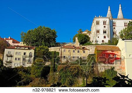 Stock Image - Sintra National Palace, Sintra, Portugal. Fotosearch