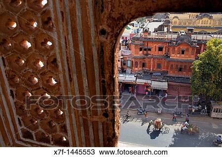 Siredeori Bazaar street, from Hawa Mahal Palace of Winds Jaipur Rajasthan, India View Large Photo Image Stock Image - Siredeori Bazaar street, from Hawa Mahal Palace of Winds Jaipur Rajasthan, India. Fotosearch