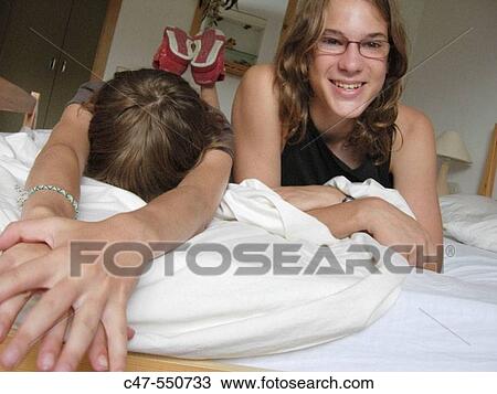 Stock Image - Sister and brother. Fotosearch