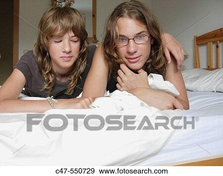 Stock Photo - Sister and brother. Fotosearch