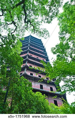 Stock Photo - Six Harmony Pagoda, Hangzhou, Zhejiang, China. Fotosearch