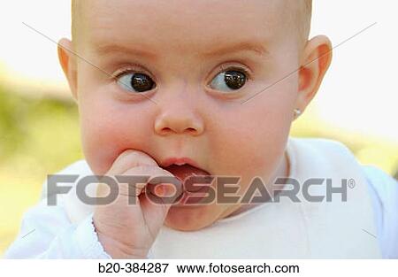 Six months old baby. View Large Photo Image Stock Photo - Six months old baby.. Fotosearch
