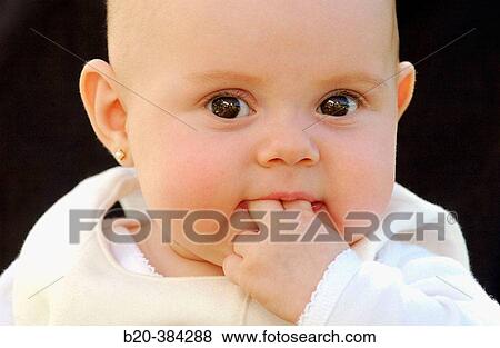 Six months old baby. View Large Photo Image Stock Photo - Six months old baby.. Fotosearch