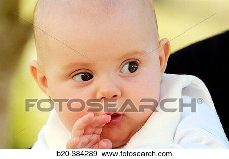 Six months old baby. View Large Photo Image Stock Photo - Six months old baby.. Fotosearch
