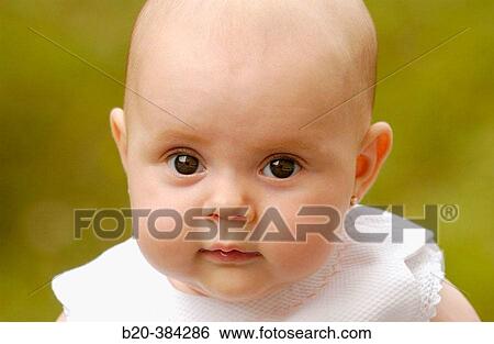 Six months old baby. View Large Photo Image Stock Photograph - Six months old baby.. Fotosearch