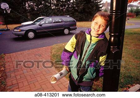 Six year old boy leans on porch post. USA. View Large Photo Image Stock Image - Six year old boy leans on porch post. USA.. Fotosearch