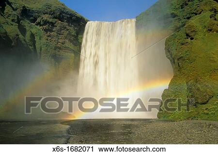 Sk? gafoss, Su? urland, Iceland View Large Photo Image Stock Image - Sk? gafoss, Su? urland, Iceland. Fotosearch