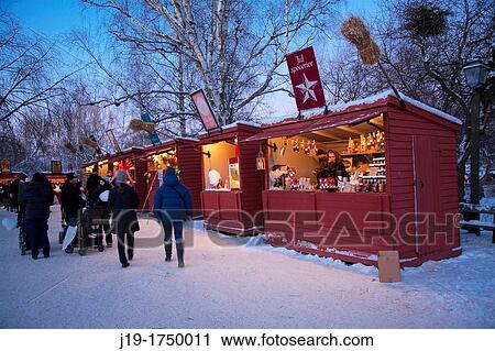 Stock Image - Skansens, Christmas Fair, Stockholm. Fotosearch