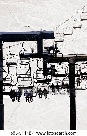 Stock Photo - Ski lift at Tignes ski resort, Rhone-Alpes, France. Fotosearch