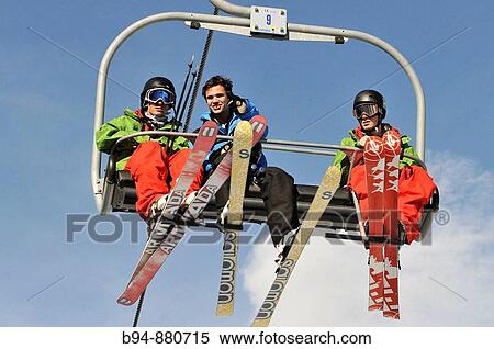 Skiers on chairlifts. Pas de la Casa ski resort. Andorra. View Large Photo Image Stock Photography - Skiers on chairlifts. Pas de la Casa ski resort. Andorra.. Fotosearch