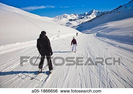 Skiing Baqueira Beret Ski resort Vall DAran Aran valley Pyrenees Lleida Catalonia Spain. View Large Photo Image Stock Photograph - Skiing Baqueira Beret Ski resort Vall DAran Aran valley Pyrenees Lleida Catalonia Spain.. Fotosearch