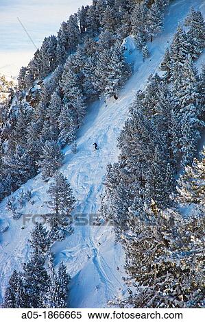Skiing Baqueira Beret Ski resort Vall DAran Aran valley Pyrenees Lleida Catalonia Spain. View Large Photo Image Stock Photography - Skiing Baqueira Beret Ski resort Vall DAran Aran valley Pyrenees Lleida Catalonia Spain.. Fotosearch