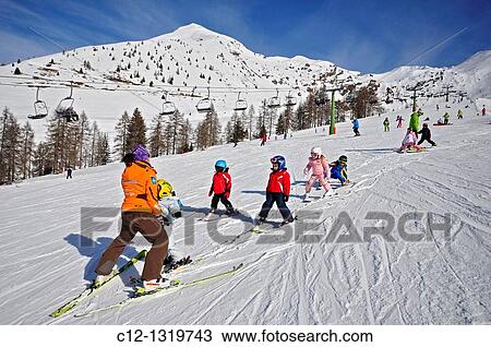 Skiing, Foppolo, Province of Bergamo, Italian Alps. View Large Photo Image Stock Image - Skiing, Foppolo, Province of Bergamo, Italian Alps.. Fotosearch