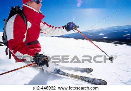 Stock Image - Skiing on Mt. Hood. Mt. Hood Wilderness. Oregon. USA.. Fotosearch