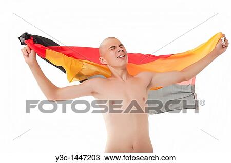 Skinhead hooligan with German flag View Large Photo Image Stock Image - Skinhead hooligan with German flag. Fotosearch