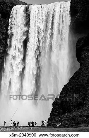 Stock Image - Skogafoss waterfall. Iceland, Europe.. Fotosearch
