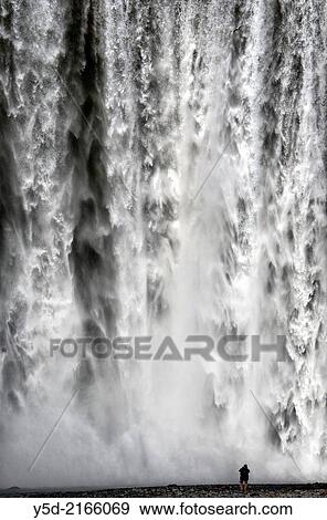 Skogafoss waterfall, Iceland. View Large Photo Image Stock Photo - Skogafoss waterfall, Iceland.. Fotosearch