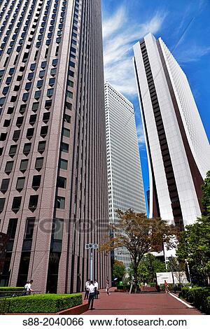 Stock Photograph - Sky skyscraper at Shinjuku Tokyo.. Fotosearch