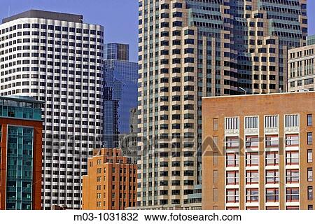 Skyline financial district Boston Massachusetts USA New England modern buildings contrast architecture city business View Large Photo Image Stock Image - Skyline financial district Boston Massachusetts USA New England modern buildings contrast architecture city business. Fotosearch